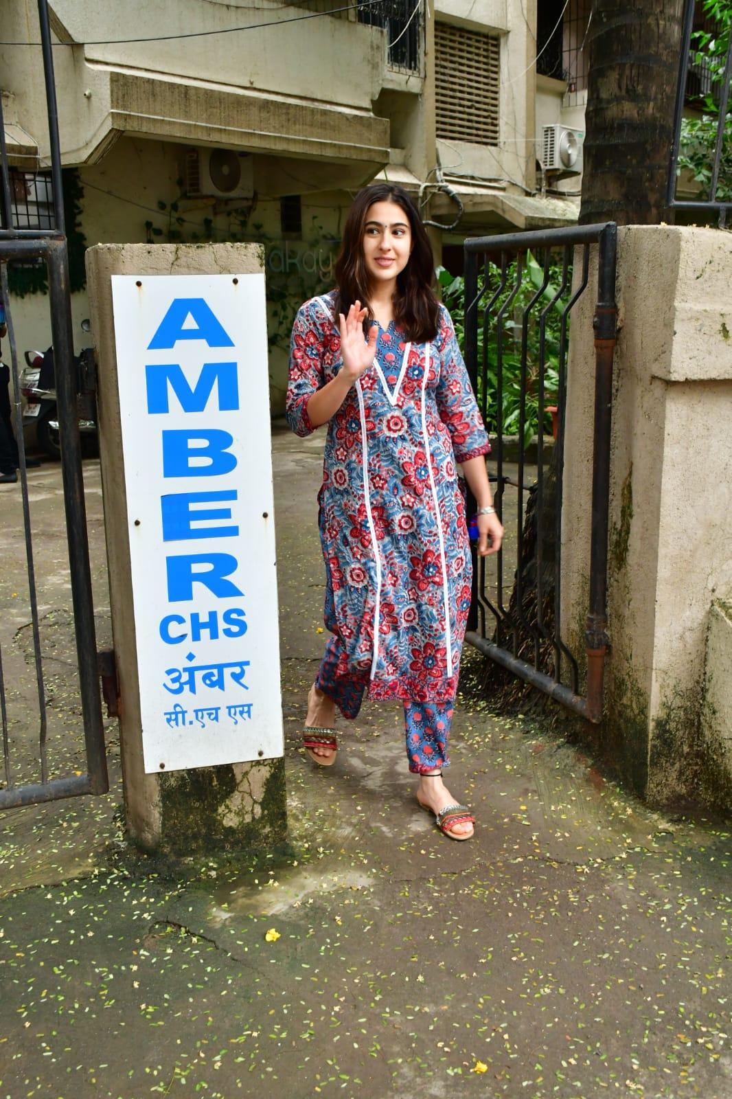 Sara Ali Khan was spotted outside a salon today